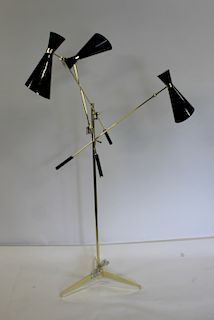 Midcentury Style Brass Trianali Standing Lamp