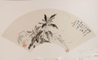 RONG ZUCHUN (1872-1944) FLOWER FAN