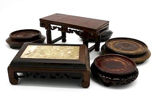SET OF SIX CHINESE WOOD STANDS