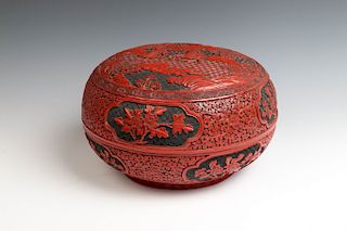 CINNABAR LACQUER BOX, MID TO LATE QING