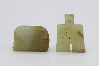 TWO JADE OBJECTS