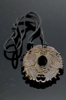 CARVED WOOD ZHAIJIE PENDANT