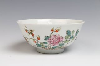 FAMILLE ROSE PEONY BOWL, REPUBLICAN PERIOD