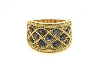 18k Yellow Gold & Cabochon Sapphire Ring