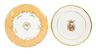 Collection of 2 Porcelain Plates w/ Armorial Motif