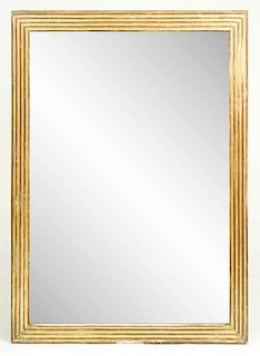 French Gilt Wood Reeded Wall Mirror, L. 19th C.