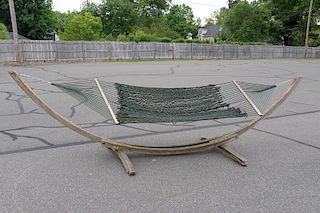 Roman Arts teak and rope hammock