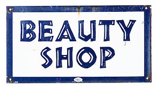 Porcelain Double Sided Marvy Beauty Shop Sign