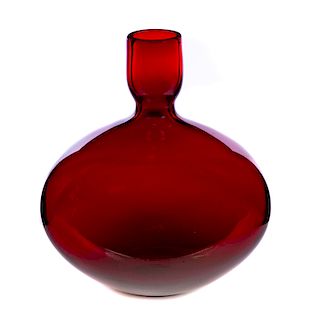 Ruby Red 10 Inch Art Glass Vase
