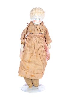 15 Inch Antique Molded Hair Porcelain China Head Doll