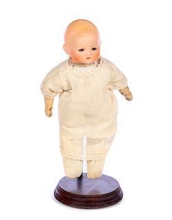 10" Antique 13 Blinking Eye Porcelain Baby Doll
