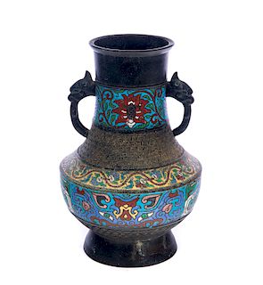 Japanese Bronze Cloisonné Vase