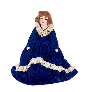 24" 9.154. DEP Porcelain Doll with Open Mouth and