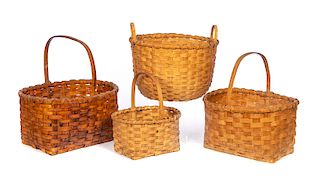 4 Early Split Hickory Baskets