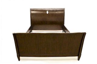 Contemporary Mahogany Queen Size Sleigh Bed