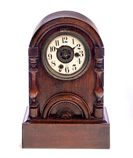 Unusual Walnut Victorian Mantle Clock