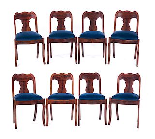 Set of 8 Victorian Walnut Dining Chairs