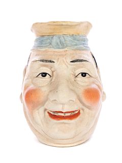 Figural Pottery Face Pitcher