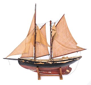 Early Pond Yacht Ships Model Folk Art