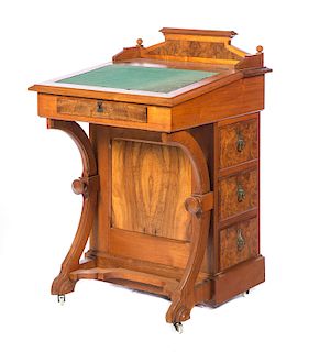 Walnut Victorian Davenport Desk