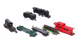7 Antique Toy Train Cars