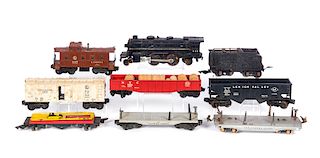 9 Antique Toy Train Cars