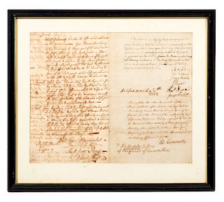 1752 Edward Cornwallis Document