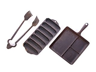 3 Antique Cast Iron Cooking Items