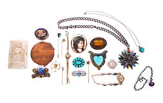 22 Pieces of Antique Jewelry