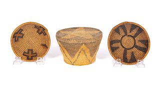 3 Early Native American Woven Baskets