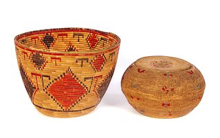 2 Early Native American Woven Baskets