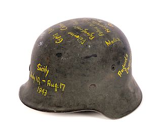 WWII Helmet, 1943 Tour of Sicily