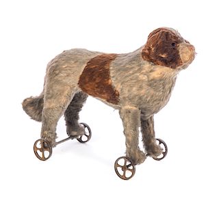 Early Mohair Dog Pull Toy