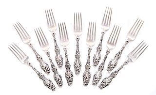 11 Ornate Sterling Silver Forks