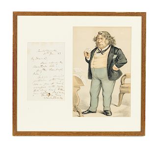 1863 Lithograph with Senator Charles Sumner Letter