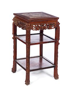 Ornate Chinese Marble Top Table - Damaged