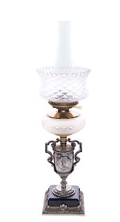 Silver Plate Victorian Angel Banquet Lamp