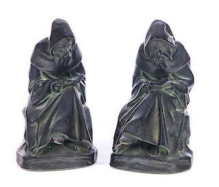 Pair of Bronze Figural Book Ends