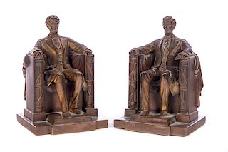 Pair of Jennings Abraham Lincoln Bronze Bookends