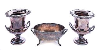 3 Pieces of Silver Plate Wine Coolers