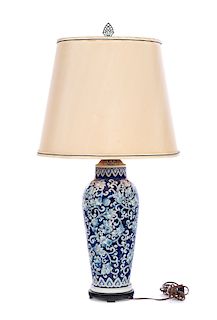 Chinese Blue & White Lamp