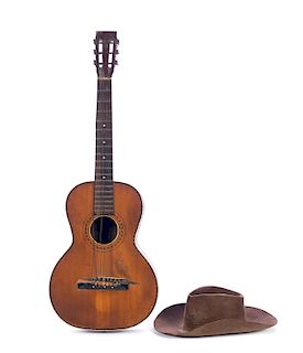 Vintage Guitar and Western Stetson Cowboy Hat
