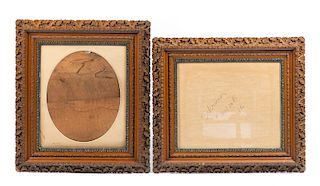 2 Ornate Oak Picture Frames