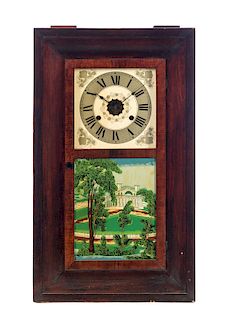 Welch 30-Hour Reverse Painted Brass Weight Clock