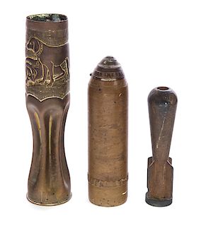 3 Pieces of Military Trench Art