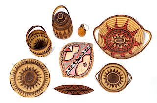 8 Hand Crafted Baskets and Pieces