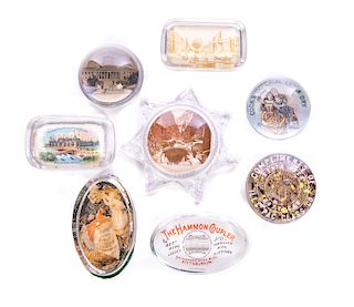 8 Advertising and Souvenier Paperweights