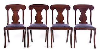 4 Mahogany Empire Dining Chairs