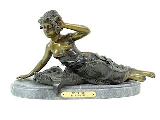 After A.Moreau "Water Girl" Bronze Sculpture