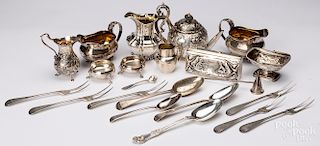 Group of English silver tablewares